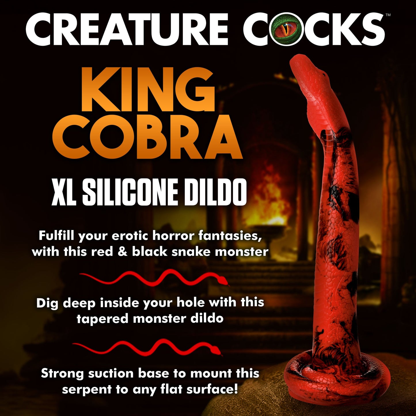 King Cobra - X-Large 18" Long Silicone Dong